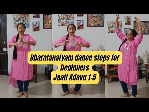 Bharatanatyam dance steps Jaati Adavu lessons 1-5